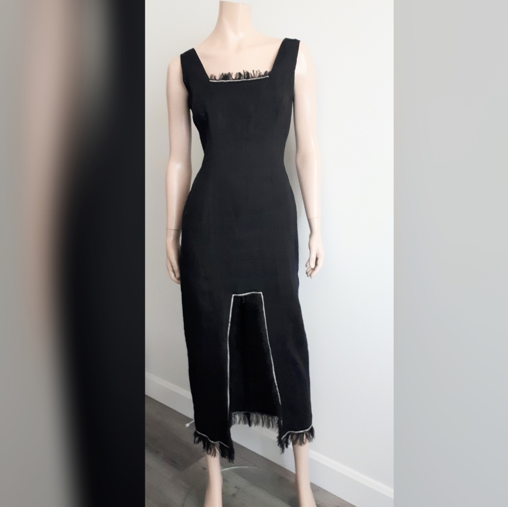 Jean Airoldi | Linen Dress with Fringe Detail